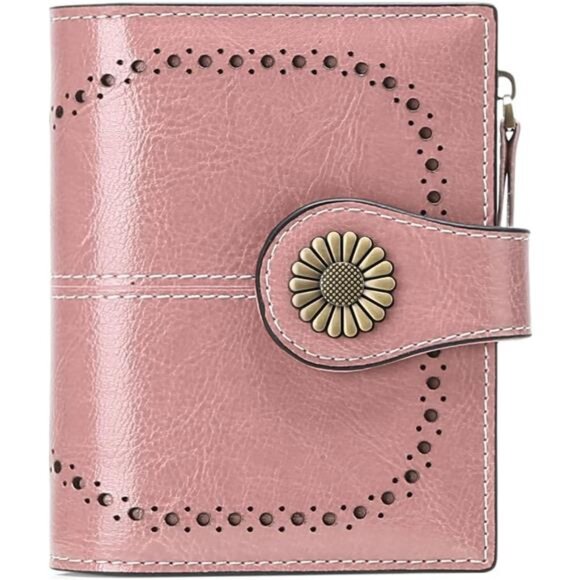 SENDEFN Small Womens Wallet Leather Bifold Card Holder RFID Blocking with Zipper - Picture 1 of 7